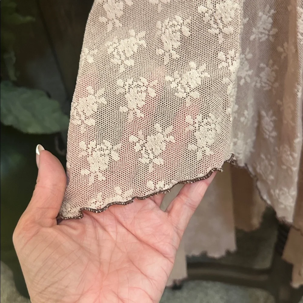 Free People Boho NWT Dial For Drama Dusty Rose Lace Midi Slip Dress | Size Med - Picture 9 of 12